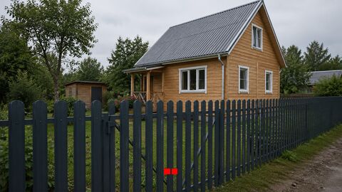 Забор из металлического штакетника 1,2 м серый